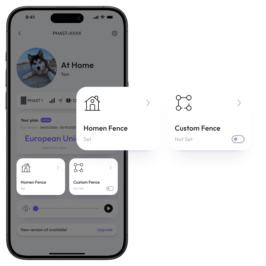 WAGGURACY app virtual fence alert screen